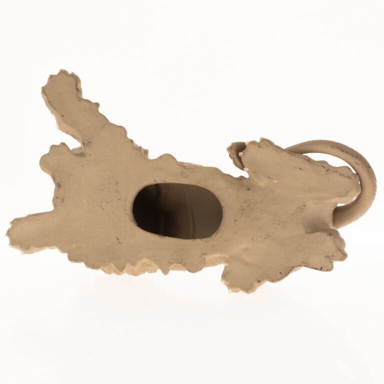 Antique Early 20th Century Pottery Ceramic Recumbent Lion Sculpture photo for sale