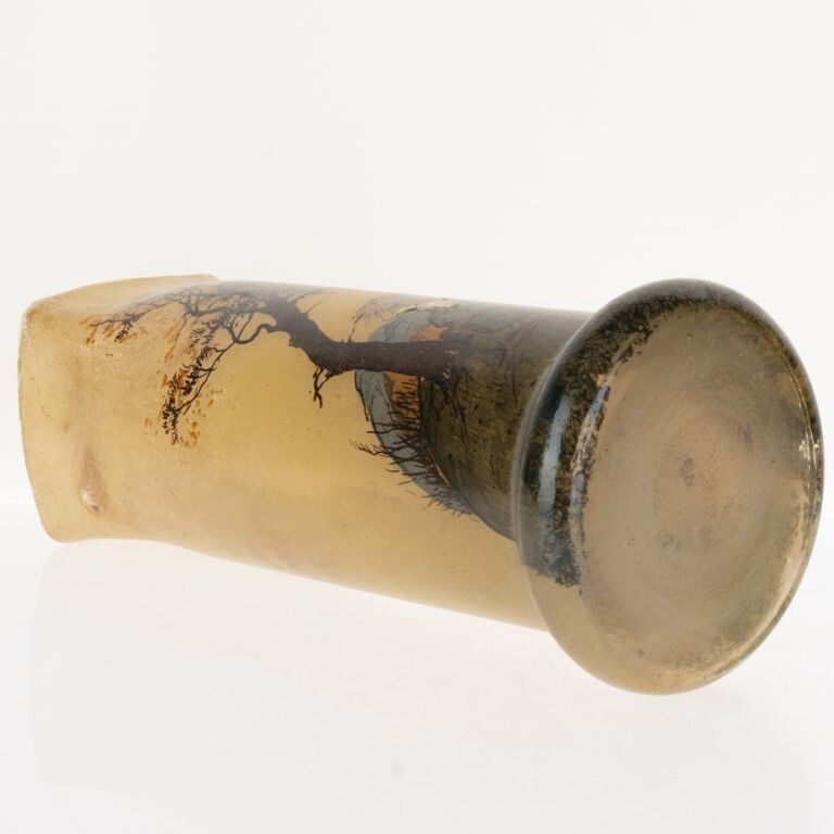 Antique Legras Enamelled Cameo Glass Vase Early 20th Century Daum Style photo furniture