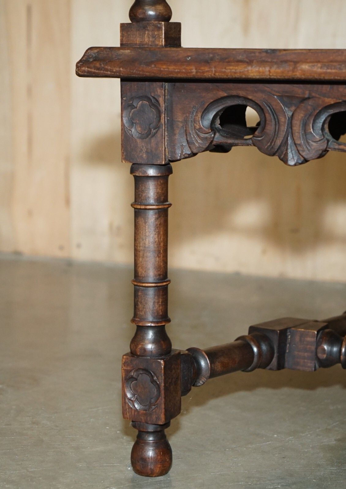 photo for sale Lovely Gothic Revival Hand Made In England Oak Throne Armchair With Steeple Back