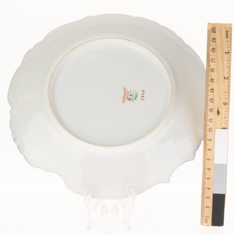 Antique Limoges French Cobalt Porcelain Ceramic Art Nouveau Plate photo for sale
