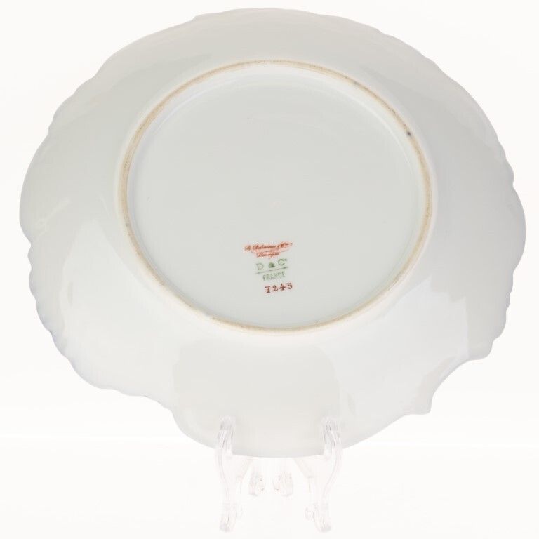 Antique Limoges French Cobalt Porcelain Ceramic Art Nouveau Plate photo furniture