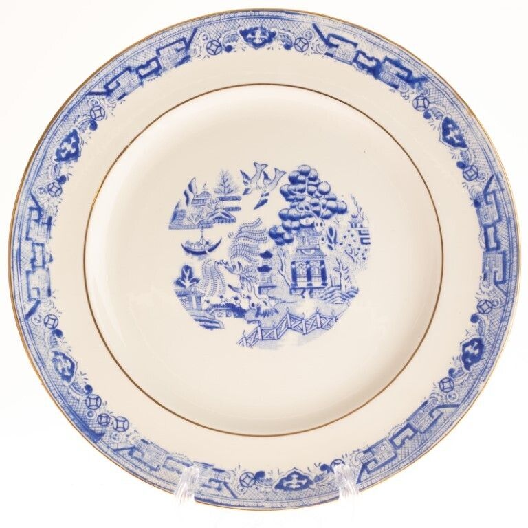 Antique Victorian Blue Willow Porcelain Ceramic Plate Bridgerton Taylor Kent