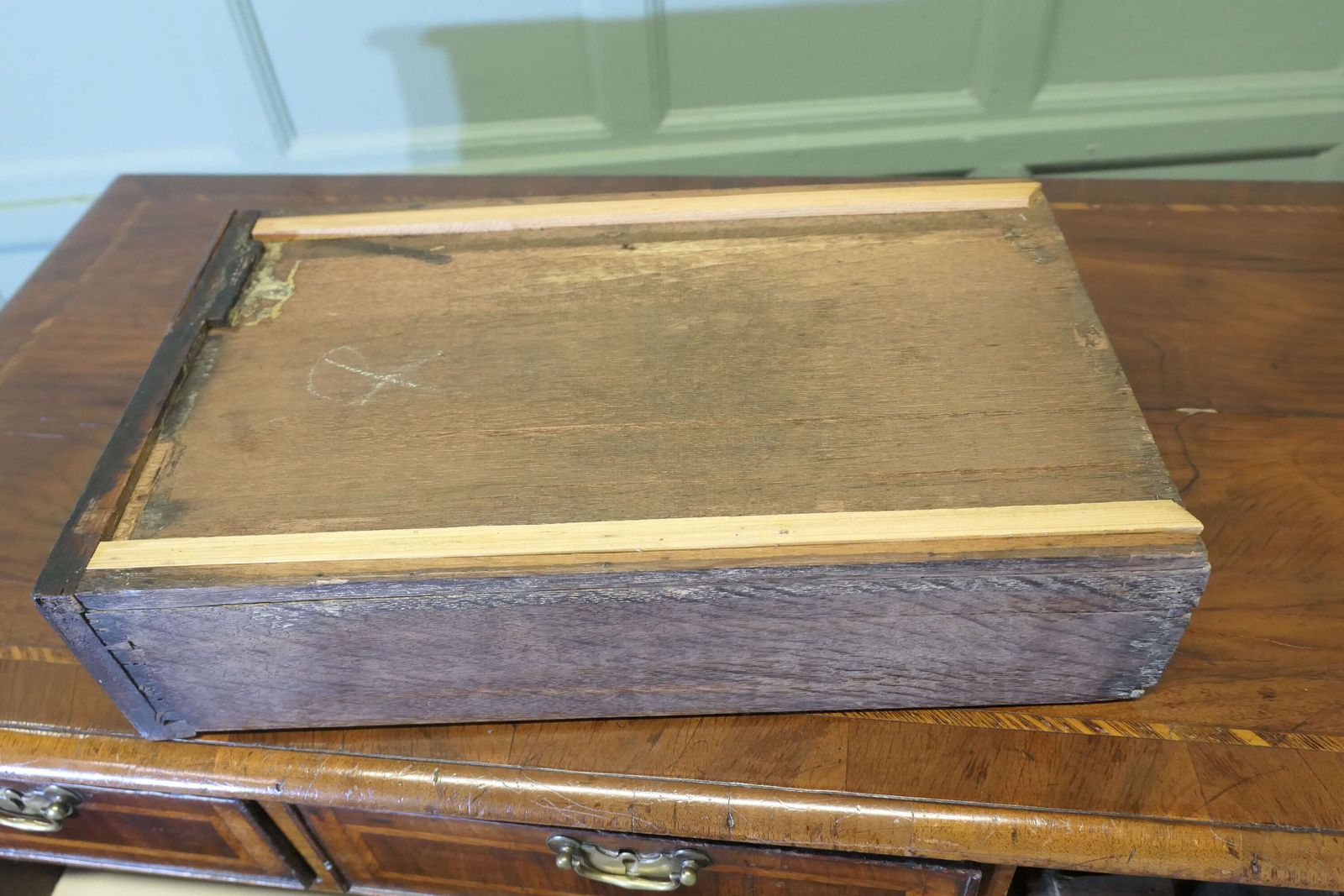 18th Century Inlaid Walnut And Satinwood Chest Of Drawers photo vintage