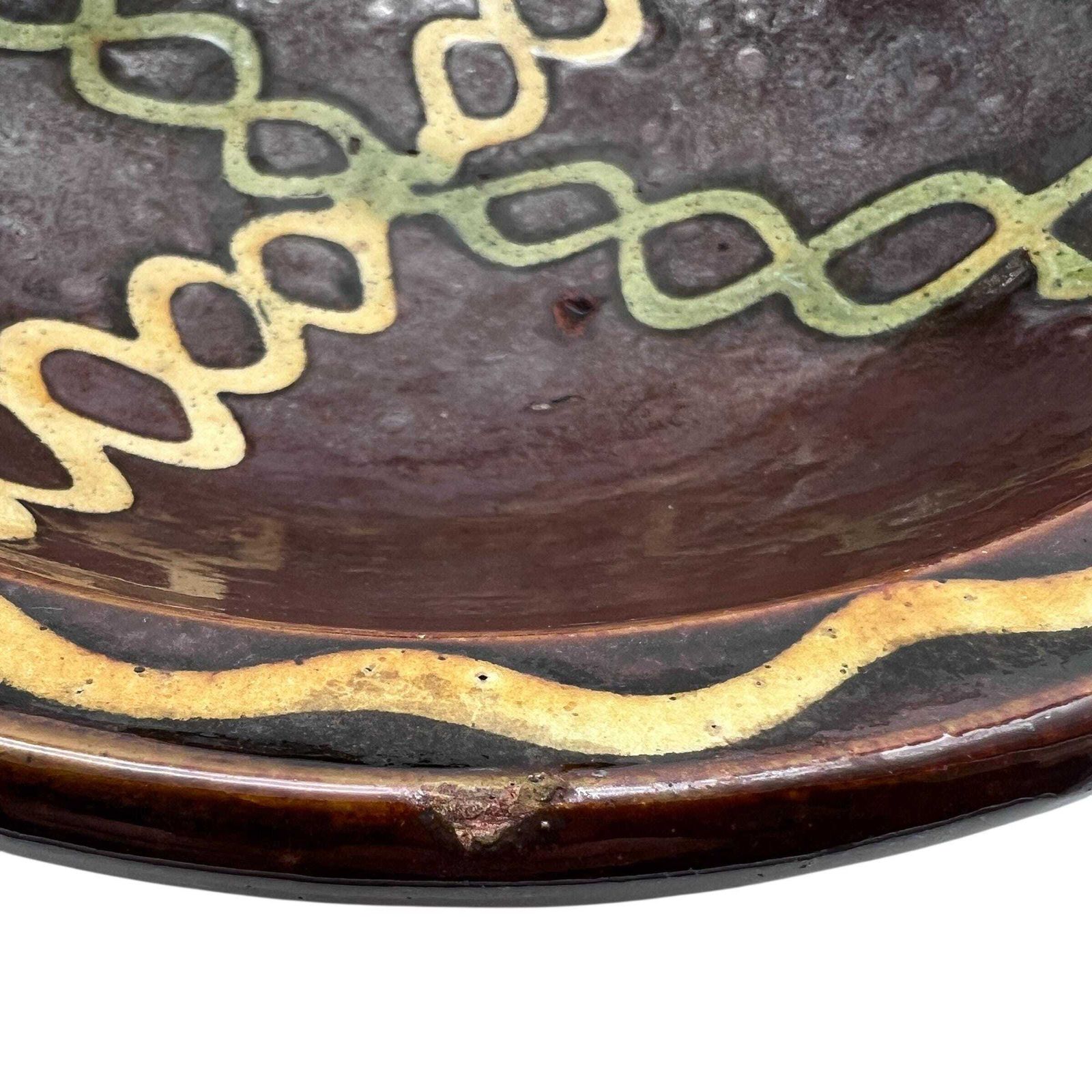 Antique French 19th Century Slipware Glazed Bowl   Salad Bowl   Food Bowl   Fruit Bowl   Dining Room Decor   Kitchenalia photo vinterior
