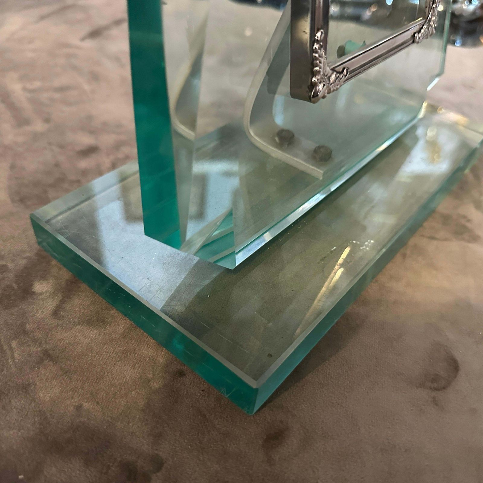 photo furniture 1950s Fontana Arte Style Mid Century Modern Verde Nilo Glass Picture Frame