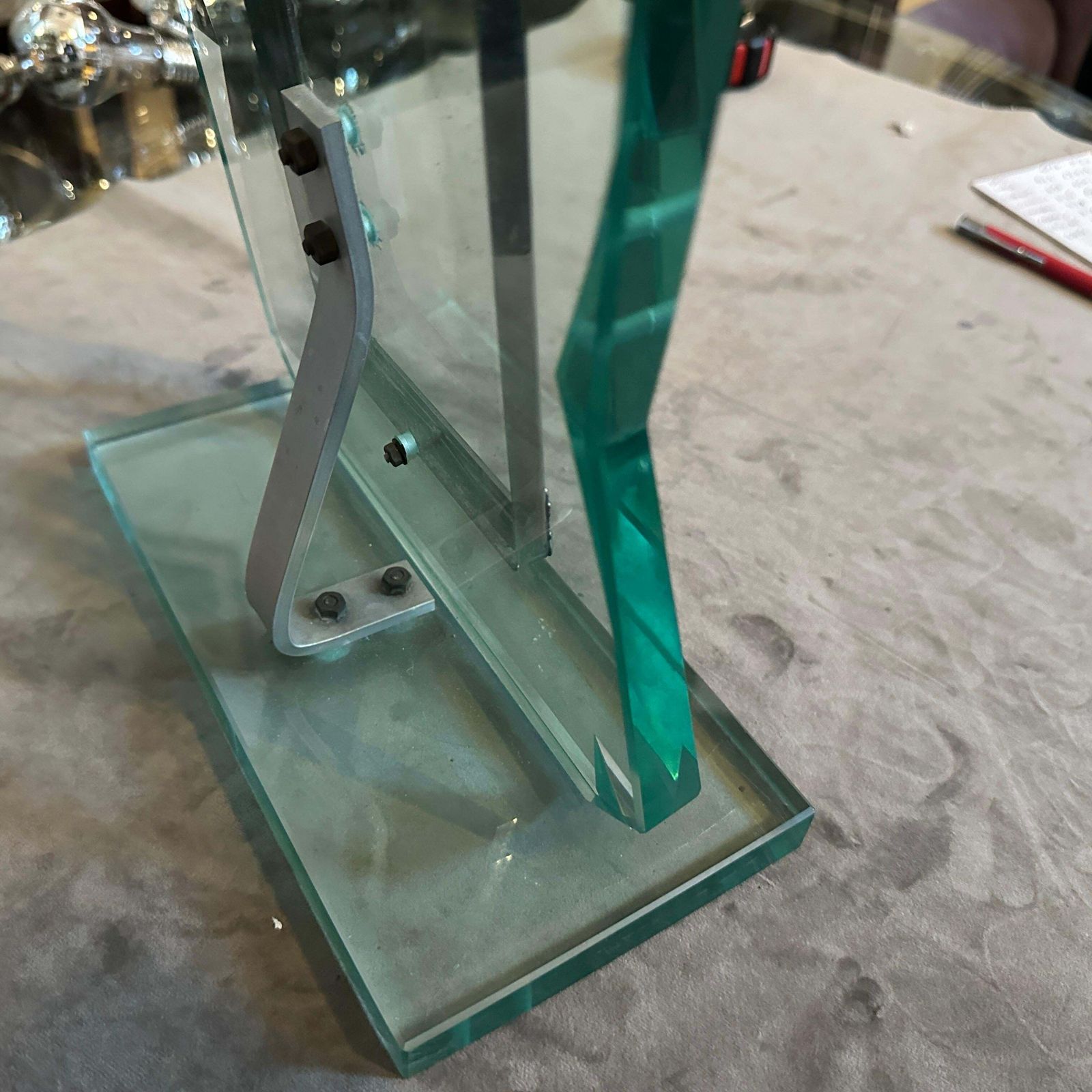 photo vinterior 1950s Fontana Arte Style Mid Century Modern Verde Nilo Glass Picture Frame