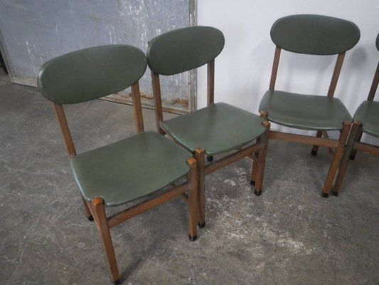 Beech And Imitation Leather Chairs, 1950, Set Of 6 photo Furniture