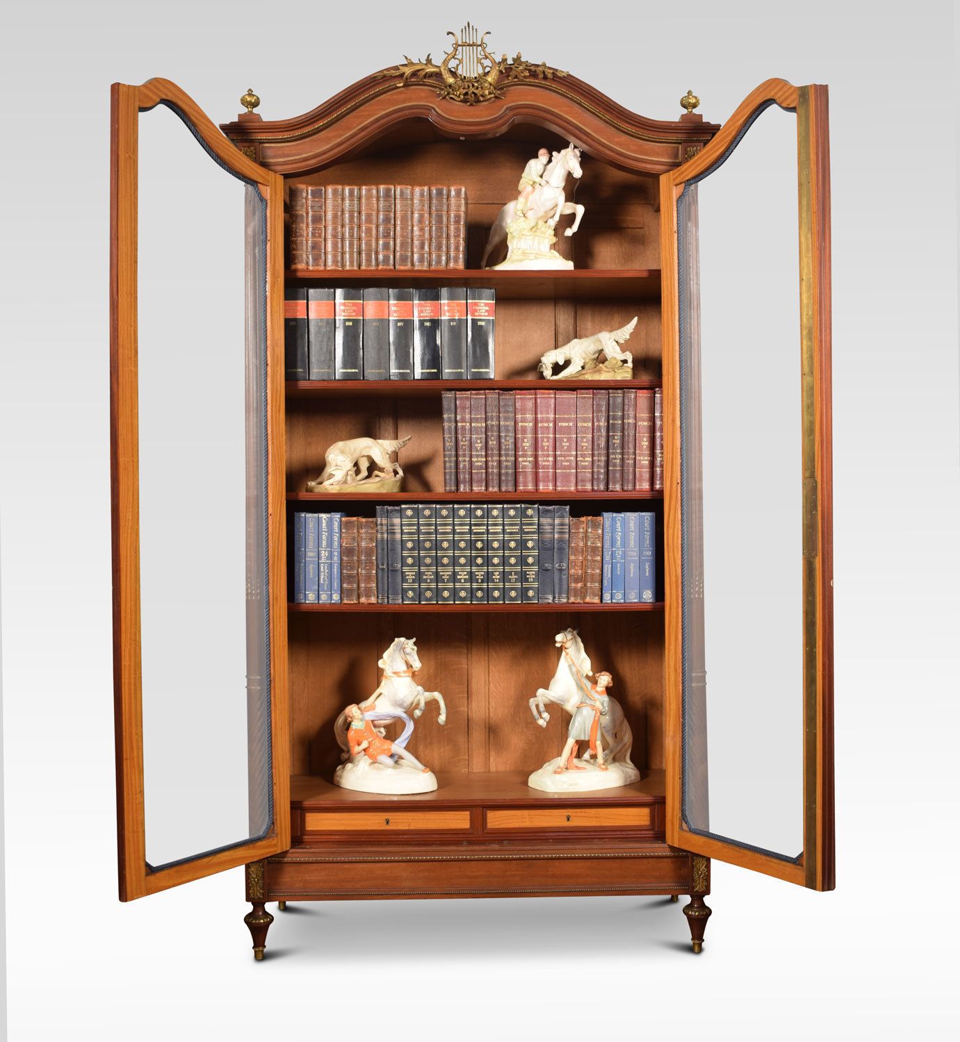 French Gilt Brass Mounted Mahogany Bookcase photo for sale