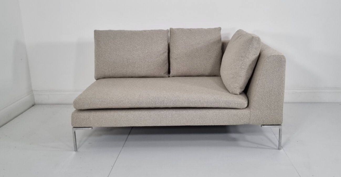 Bb Italia Charles Day Bed In Luxurious Grey Boucle Fabric, Impeccable Condition