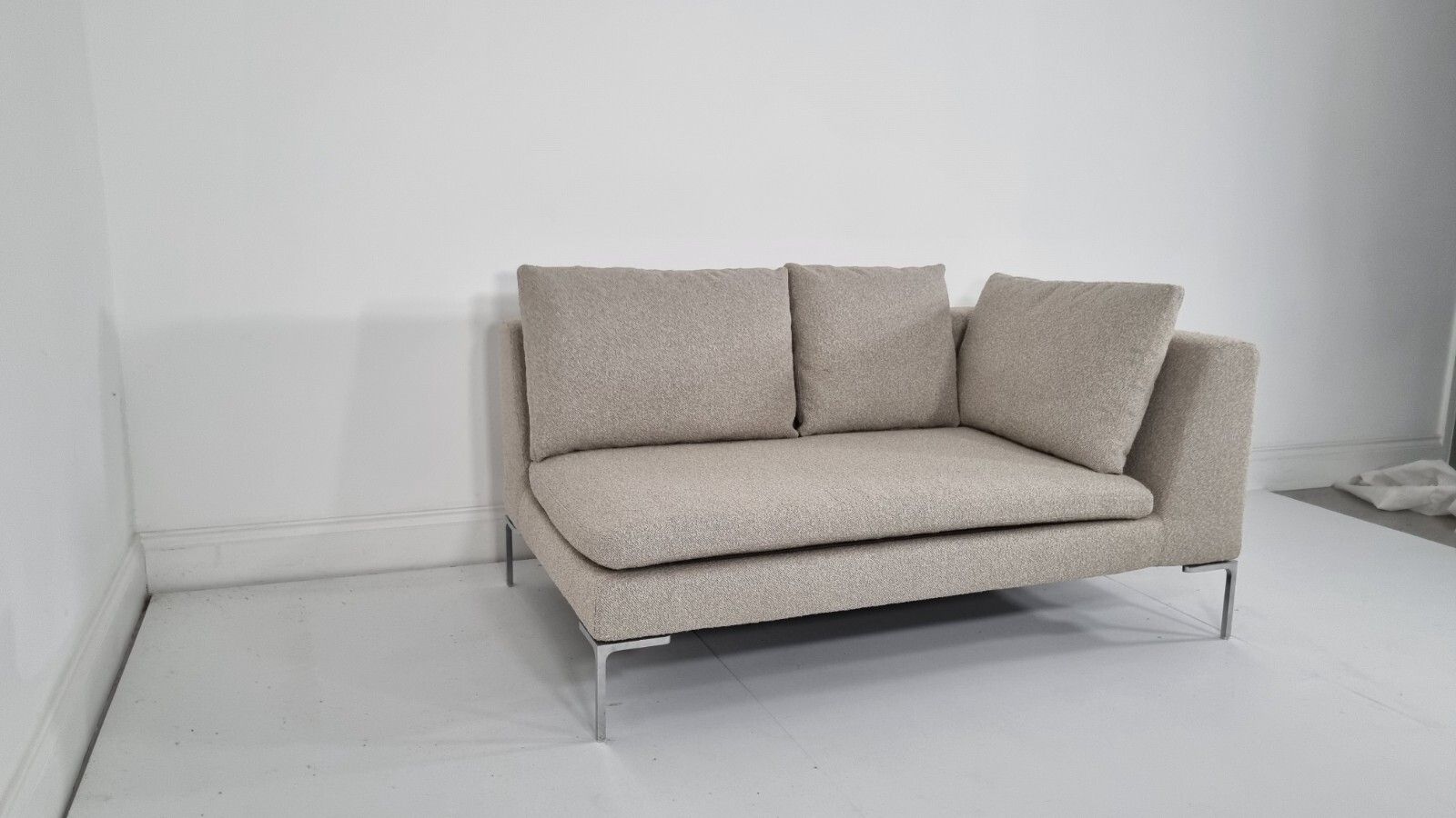 Bb Italia Charles Day Bed In Luxurious Grey Boucle Fabric, Impeccable Condition photo Furniture