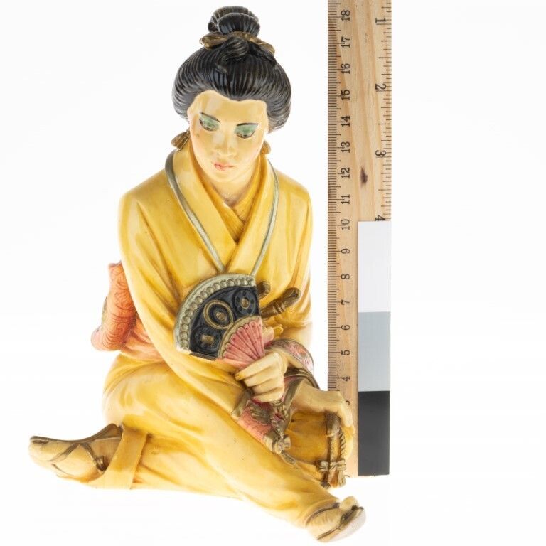 Antique Art Deco Italian Figure Of A Chinese Woman With Fan photo for sale