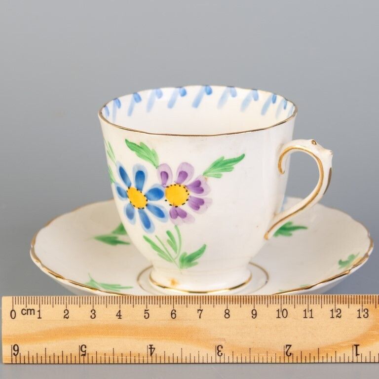 Royal Tuscan Porcelain Ceramic Art Deco Teacup & Saucer photo for sale