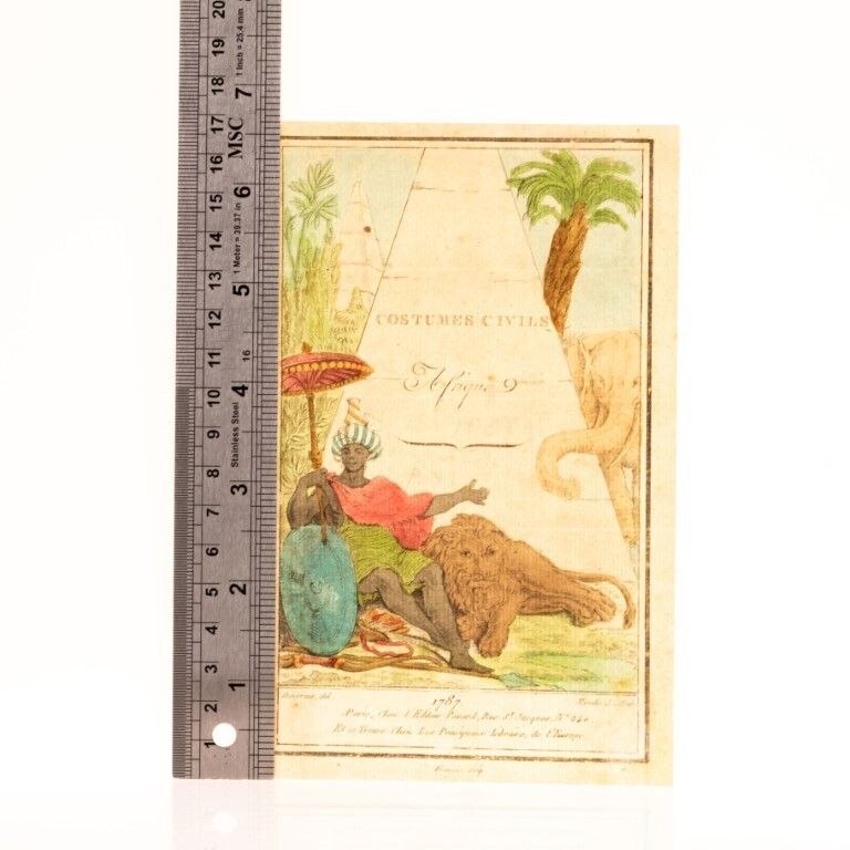 Antique 18th Century Coloured Ganymede Engraving Costumes Civils photo for sale