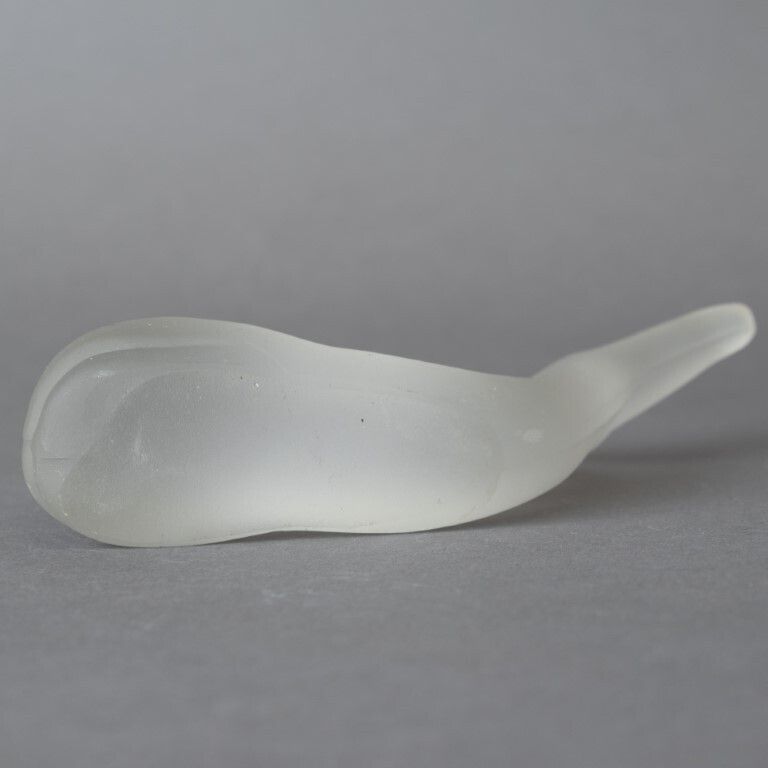 Mid Century Frosted Glass Whale Paperweight Figure photo furniture
