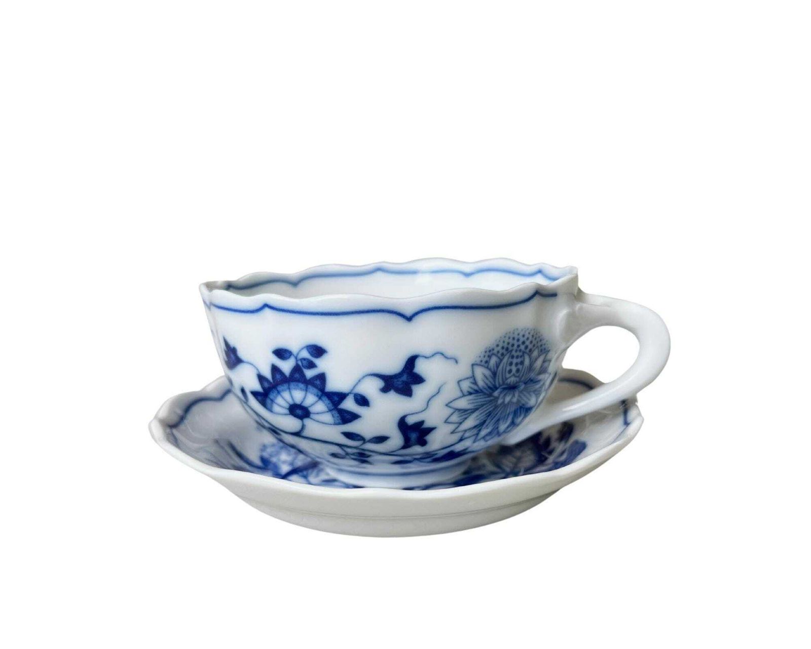 Blauw Uien Vintage Theekopje En Schotel | (6) Hutschenreuther