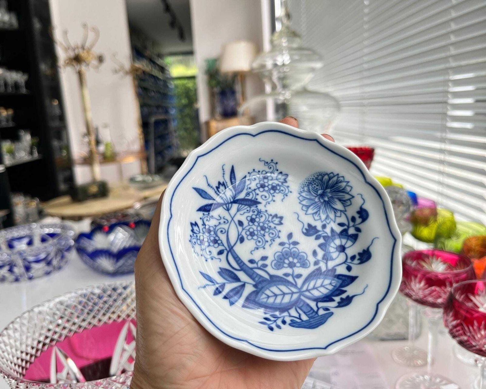 Blauw Uien Vintage Theekopje En Schotel | (6) Hutschenreuther photo Woonaccessoires