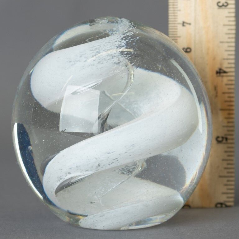 Mid Century Hand Blown Spiral Glass Paperweight photo Home Decor
