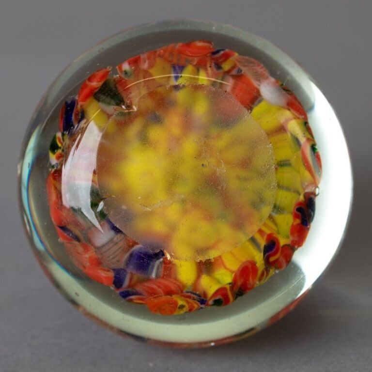 Murano Venetian Hand Blown Millefiori Glass Paperweight photo furniture