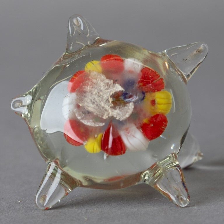 Italian Murano Millefiori Glass Paperweight Turtle Figure photo for sale