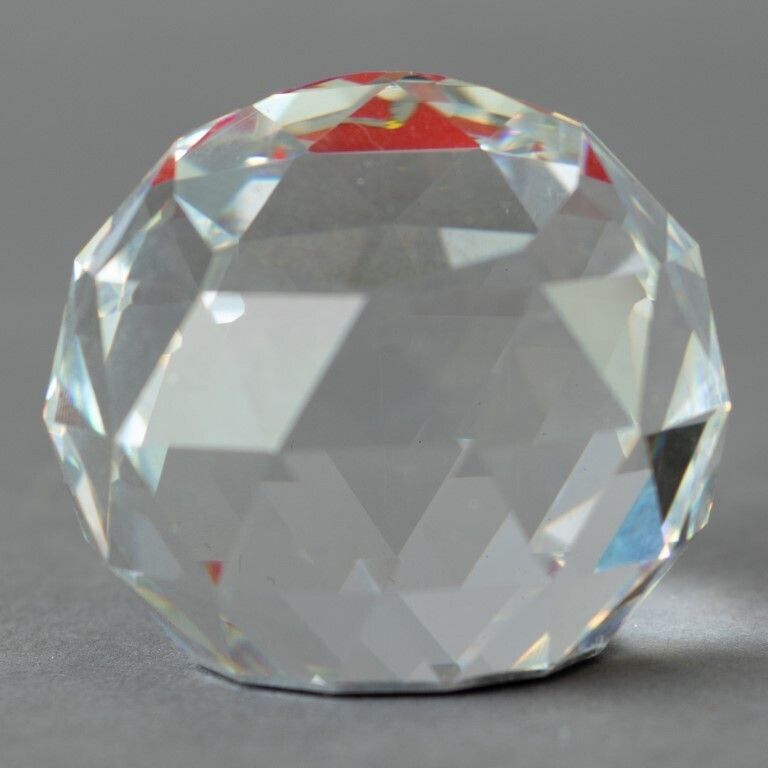 Swarovski Faceted Glass Paperweight With Isle Of Man Coat Of Arms photo furniture