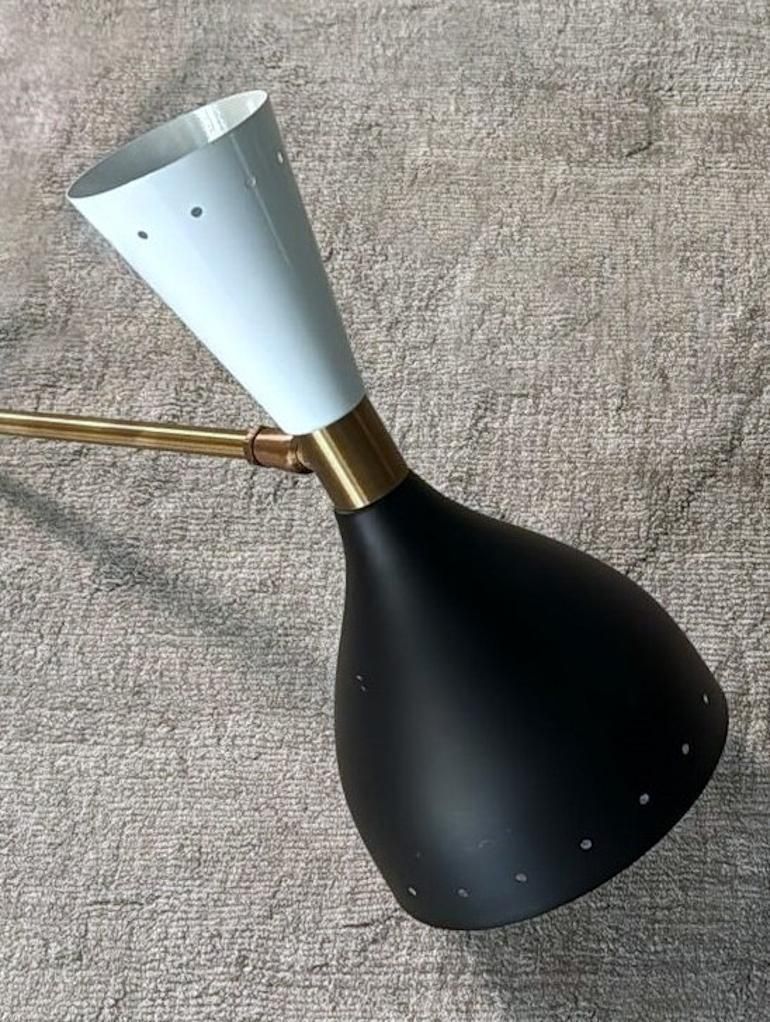 photo buy Stilnovo Style Pair Of Italian Brass And Painted Metal Wall Sconces