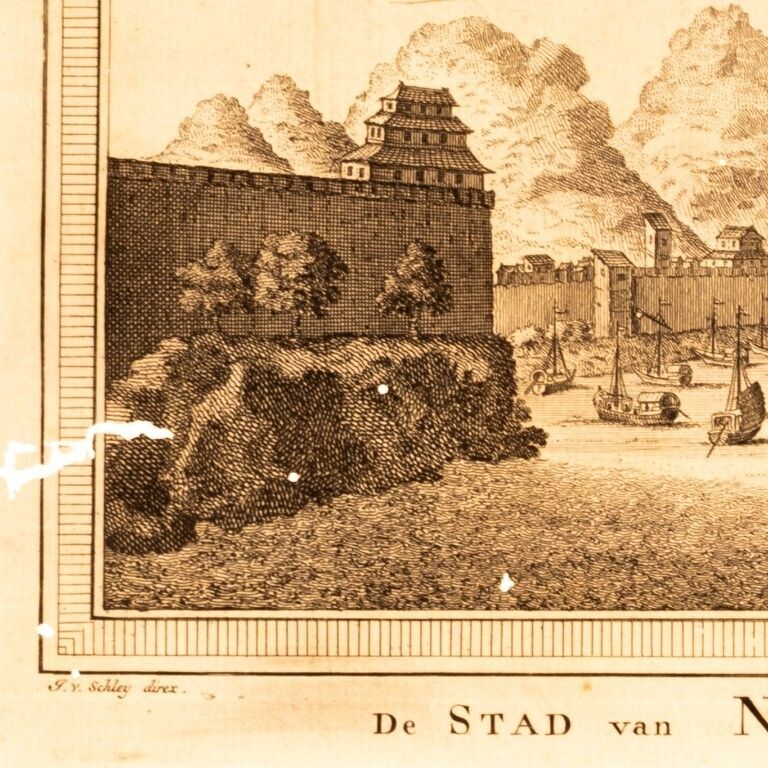 Antique 18th Century Engraving Titled “City Of Nanxiong” By Jakob Van Der Sclhey, After Johan Nieuhof photo furniture