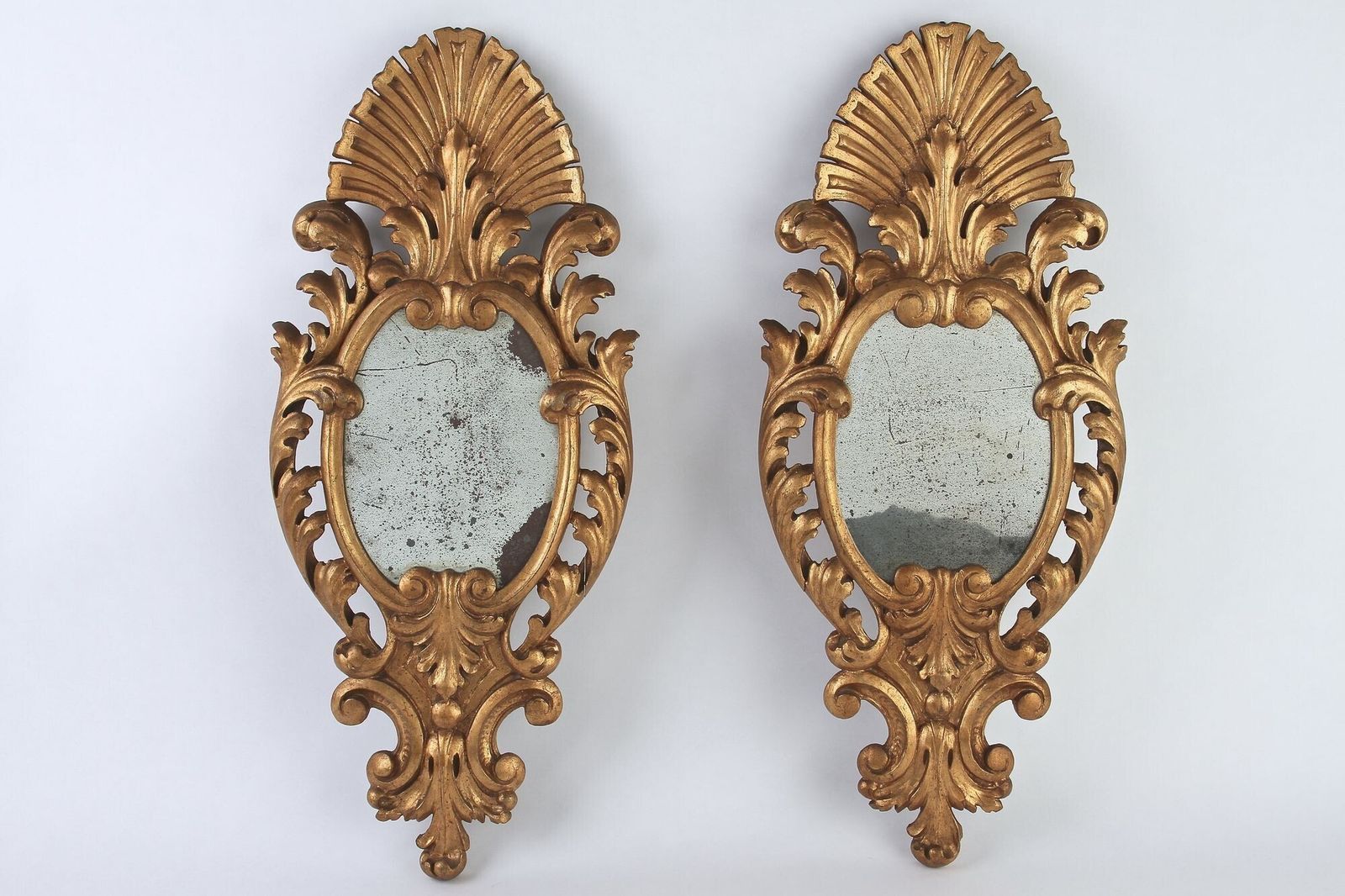 photo furniture Pair Of 19th Century Italian Gilt Wall Mirrors, Handcarved   It Ca. 1850