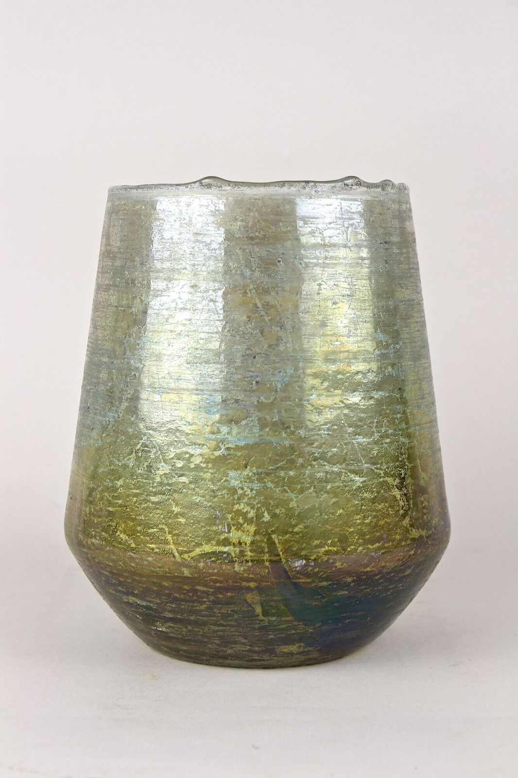 20th Century Art Nouveau Glass Vase, Iridescent   Bohemia Ca. 1910 photo Home Decor
