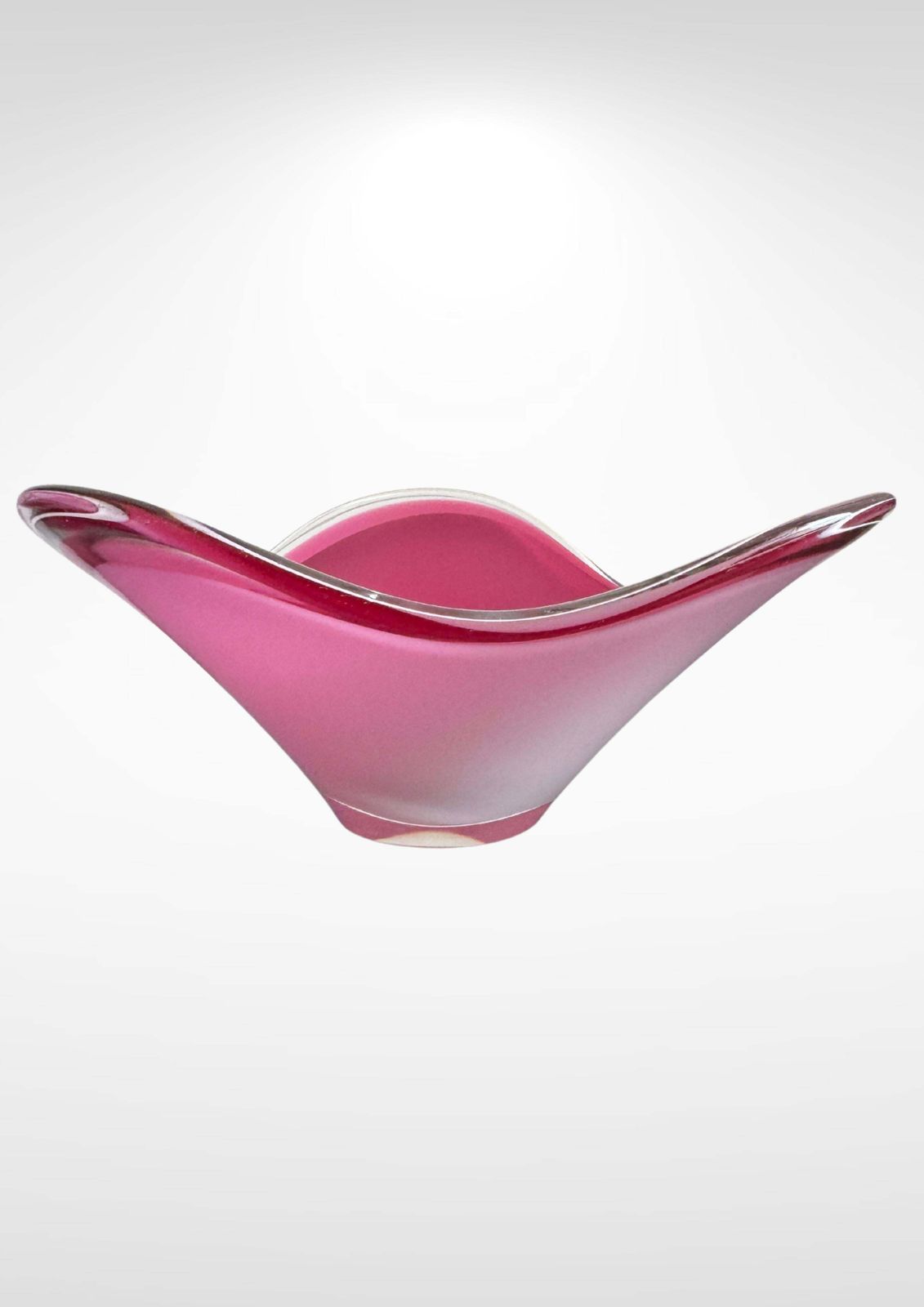 photo vintage Paul Kedelv For Flygfors Sweden 'Coquille' Huge 6kg Centrepiece Pink Bowl Signed