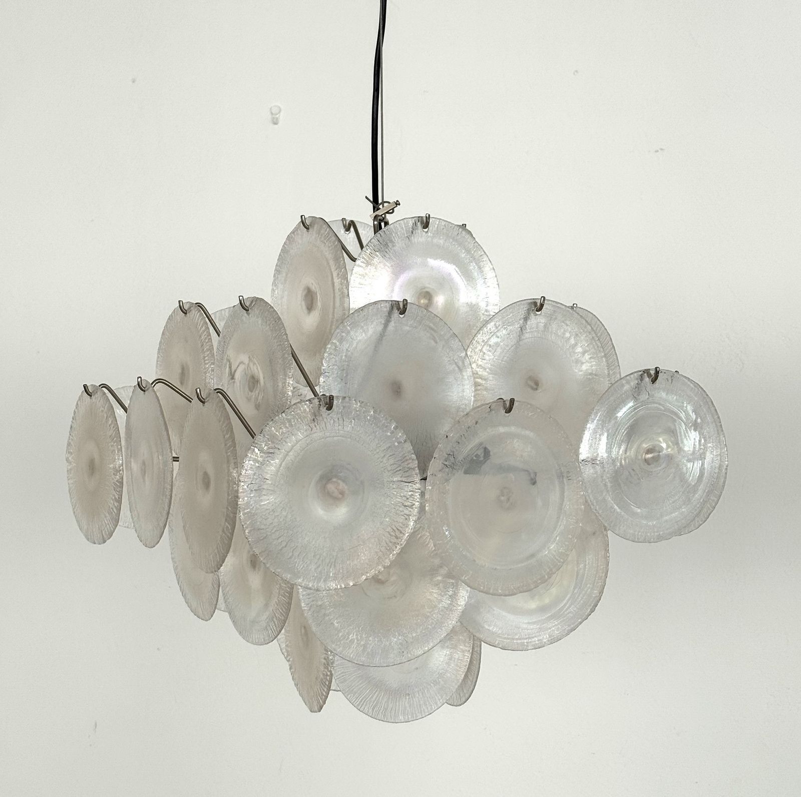 Carlo Nason Italian Mid Century Murano Rainbow Glass Chandelier For Mazzega, 70s photo buy