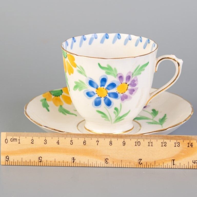 Royal Tuscan Porcelain Ceramic Art Deco Teacup & Saucer photo for sale