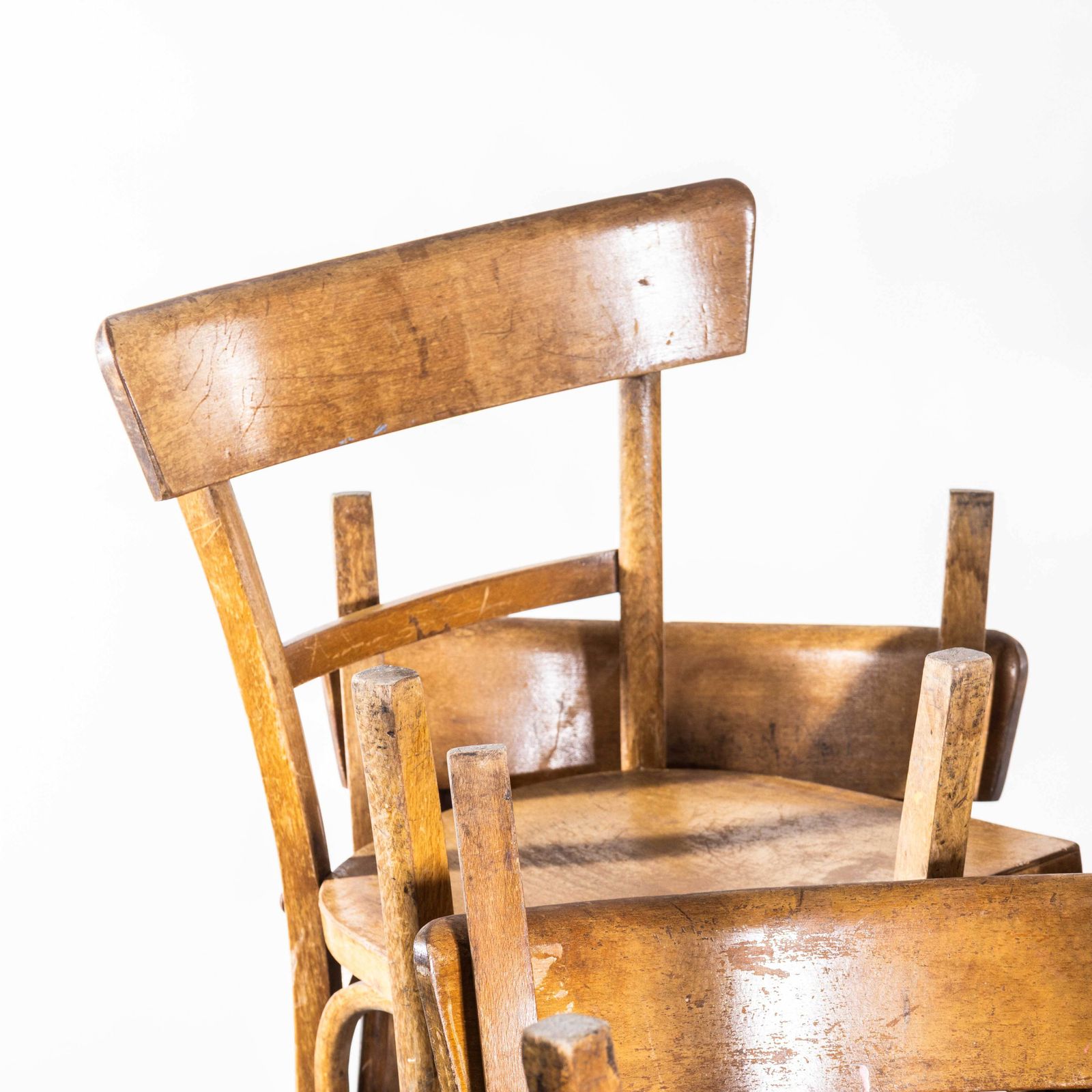 1950’s Simple Warm Honey Bentwood Café Chairs – Set Of Six photo furniture