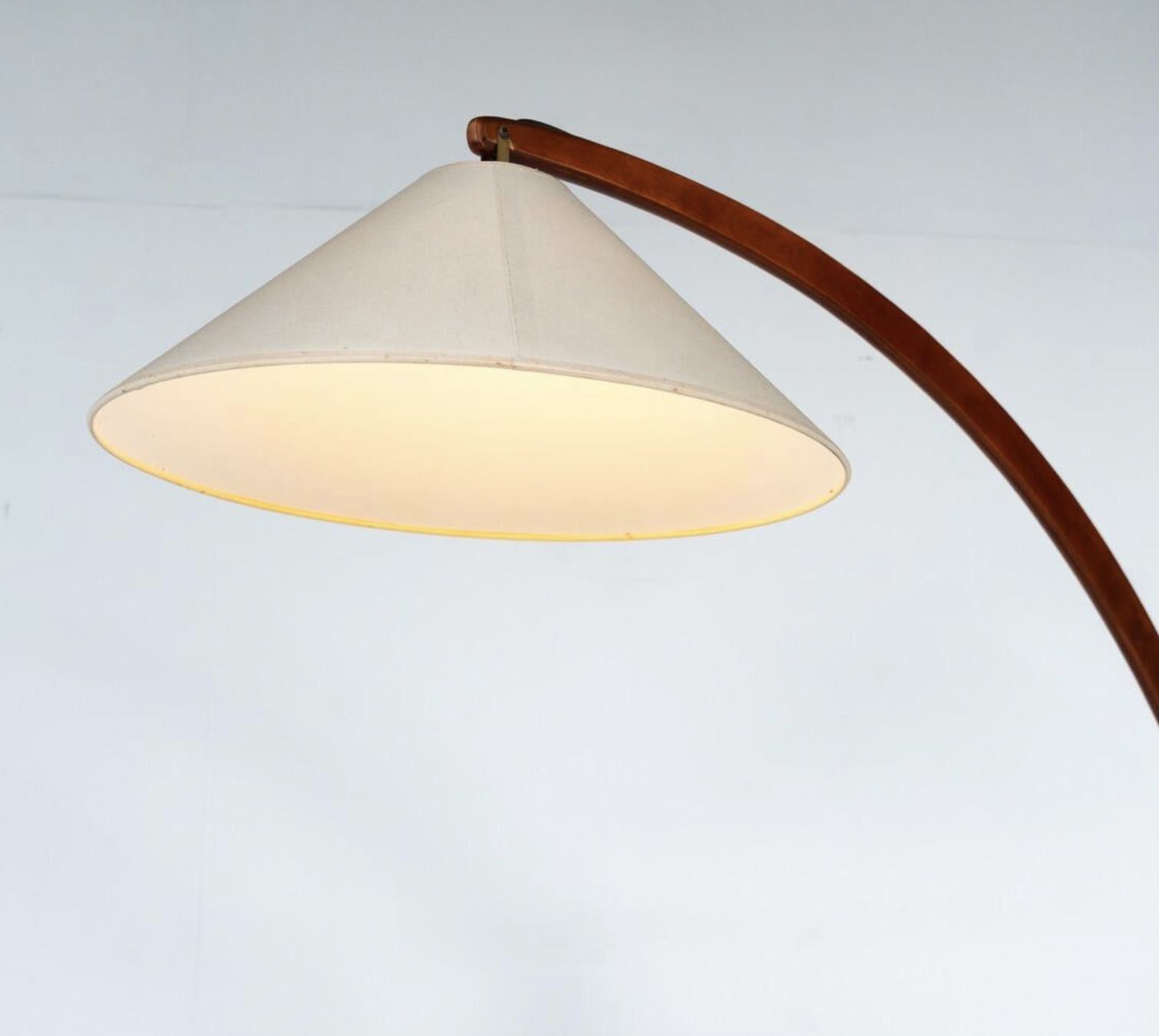 Mid Century Modern Wooden Arc Floor Lamp, Italy, 1960s photo Lighting