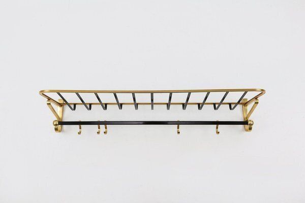 photo furniture Mid Century Modern Coat Rack In Gold And Black Aluminium, 1960s