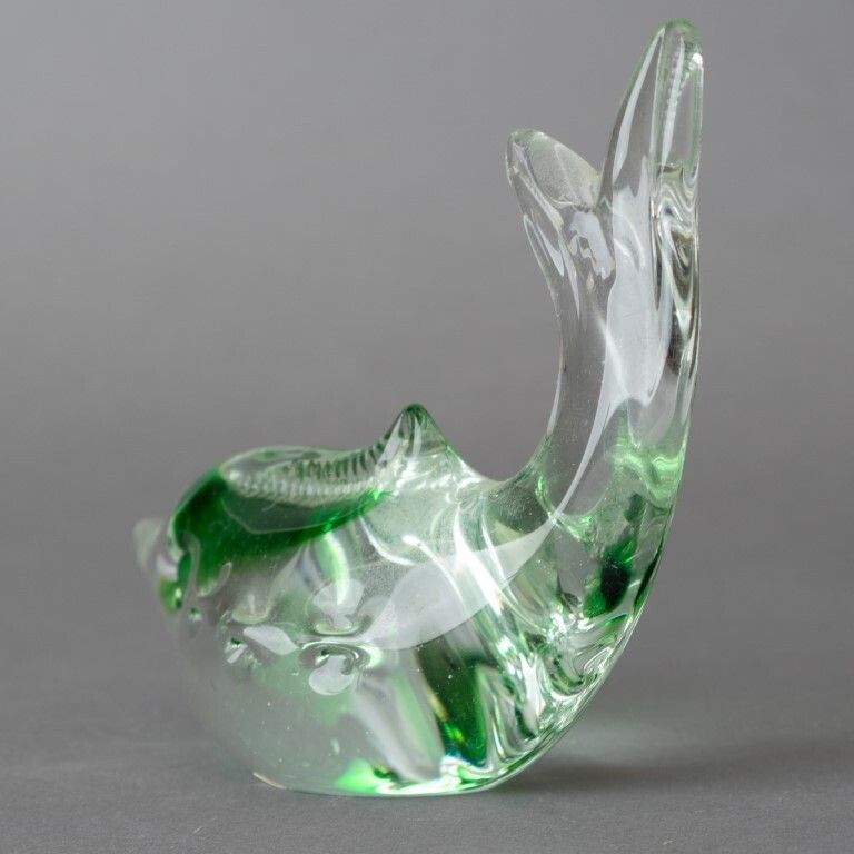 Mid Century Murano Venetian Hand Blown Glass Dolphin Paperweight Figure photo furniture