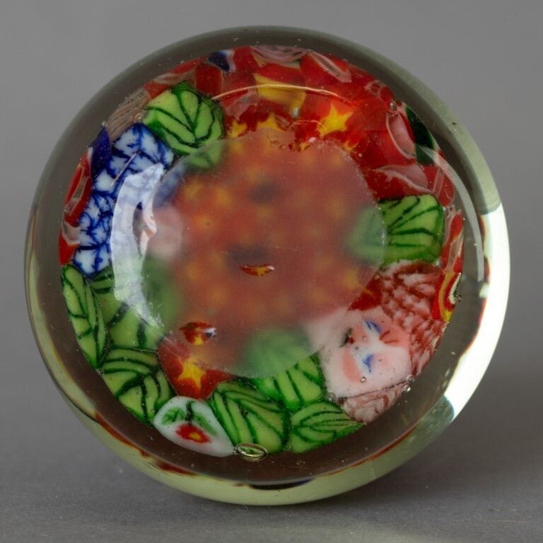 Mid Century Murano Venetian Hand Blown Millefiori Glass Paperweight photo furniture