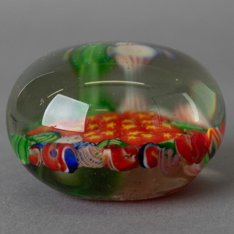 Mid Century Murano Venetian Hand Blown Millefiori Glass Paperweight photo Home Decor
