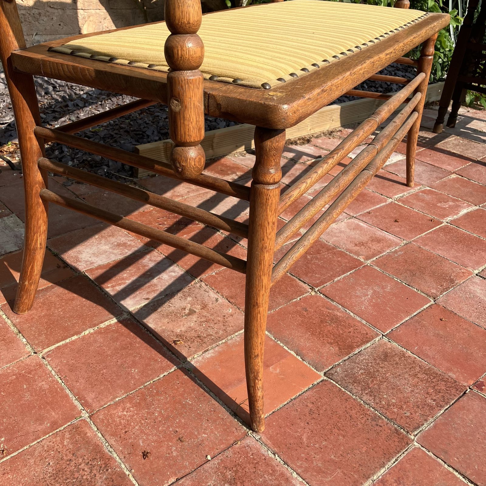 An American Arts & Crafts Two Seater Oak Bench From Haywood Wakefield photo furniture