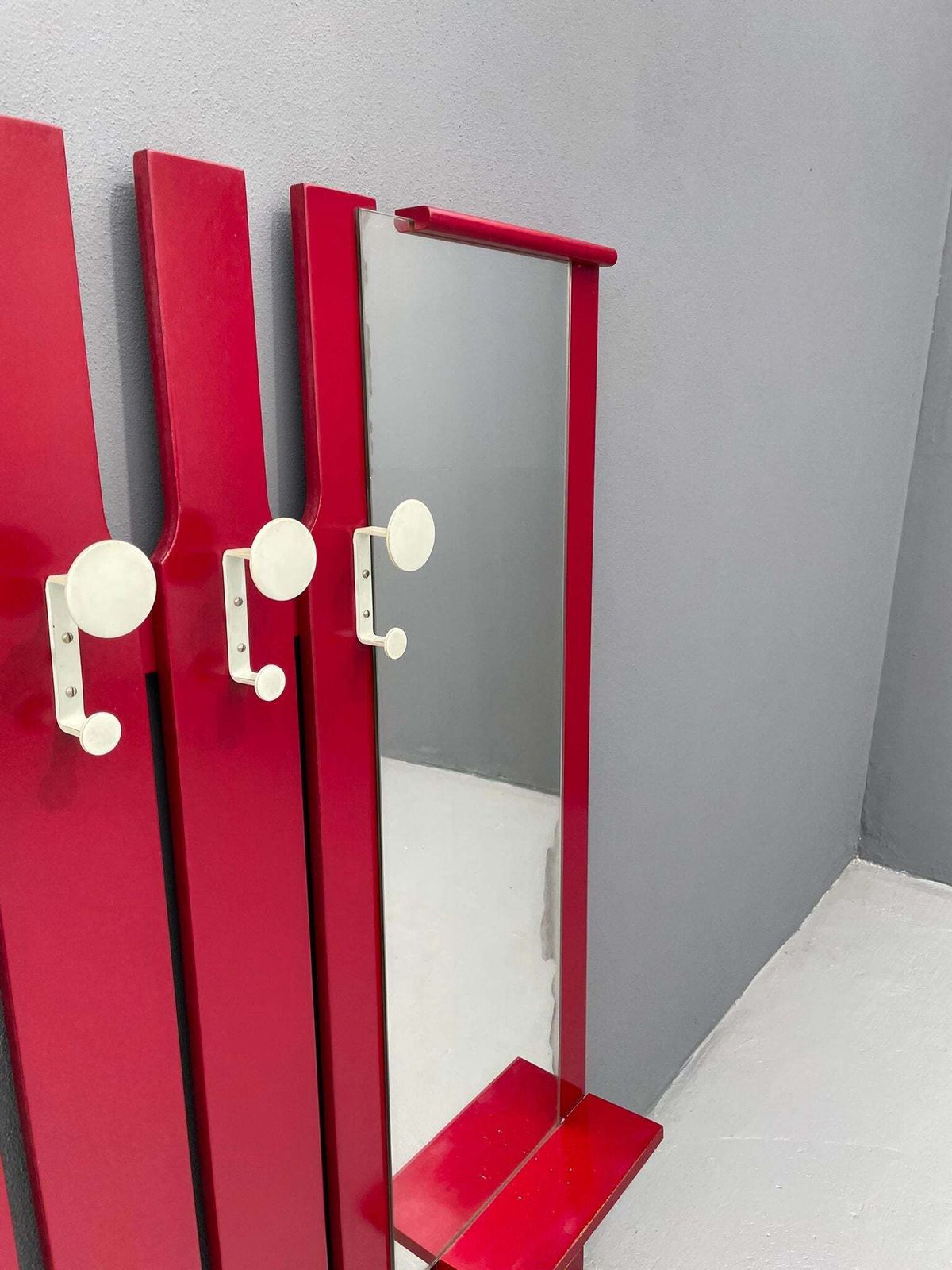 Vintage Wall Mounted Coat Rack With Mirror And Drawer, 1960s, Czechoslovakia photo for sale
