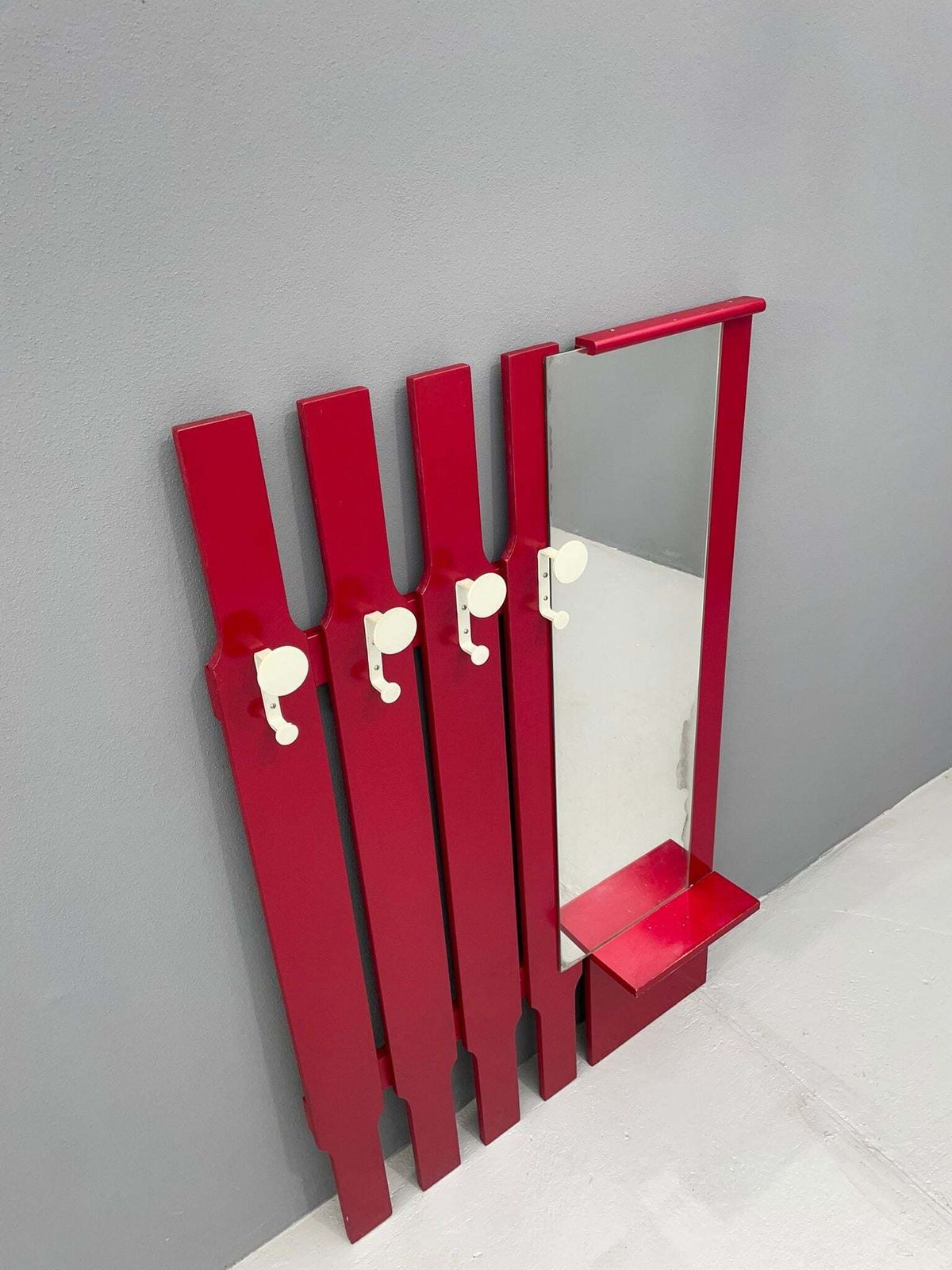Vintage Wall Mounted Coat Rack With Mirror And Drawer, 1960s, Czechoslovakia photo vintage