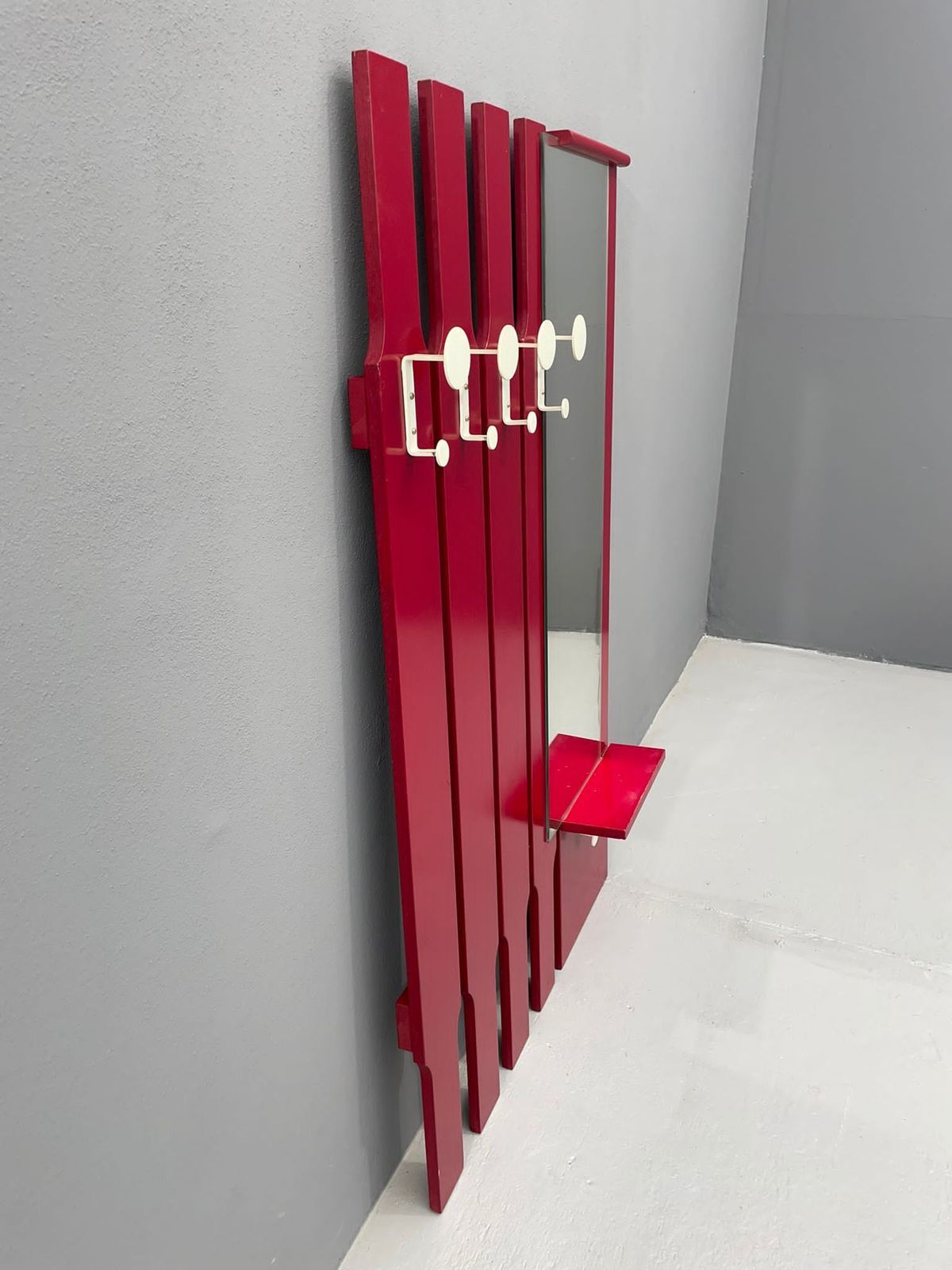 photo vinterior Vintage Wall Mounted Coat Rack With Mirror And Drawer, 1960s, Czechoslovakia