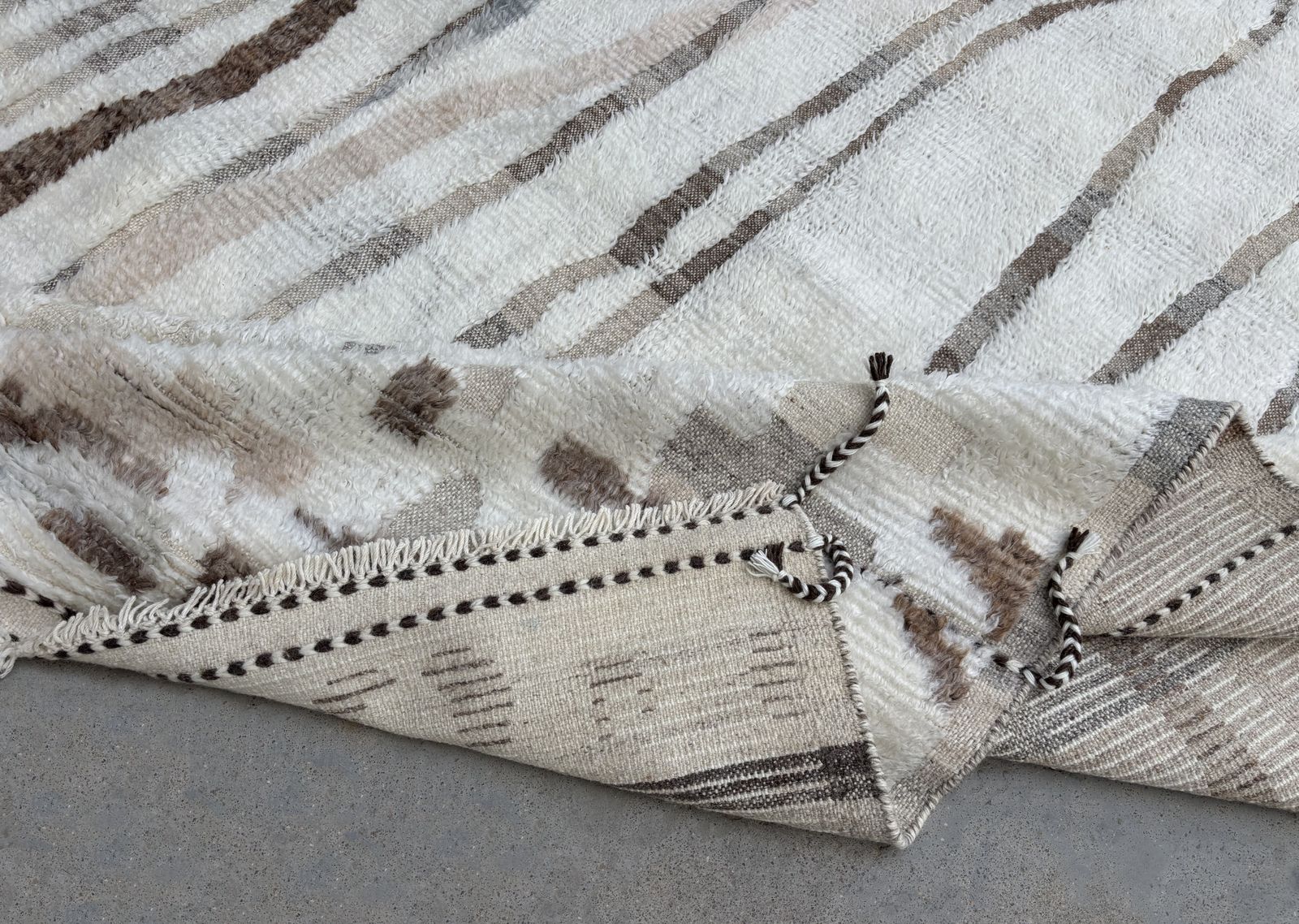 275x365 Cm Hand Knotted Moroccan Style Rug. Vintage Beni Ourain Carpet. 100% Natural Wool. 9x12 Ft photo vinterior