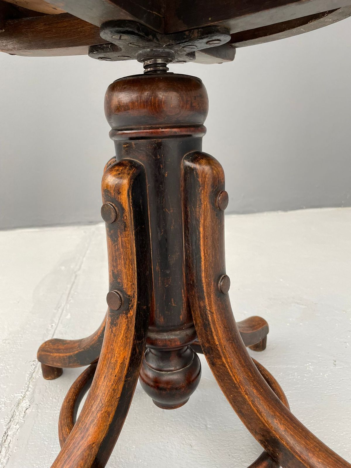 Thonet Bentwood Piano Stool, Austro Hungarian Empire, Early 20th Century photo vintage