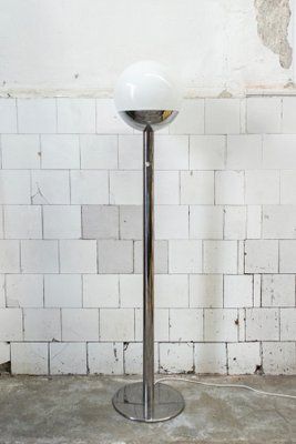 P428 Floor Lamp In Glass And Chromed Metal By Pia Guidetti Crippa For Luci, Italy, 1970s