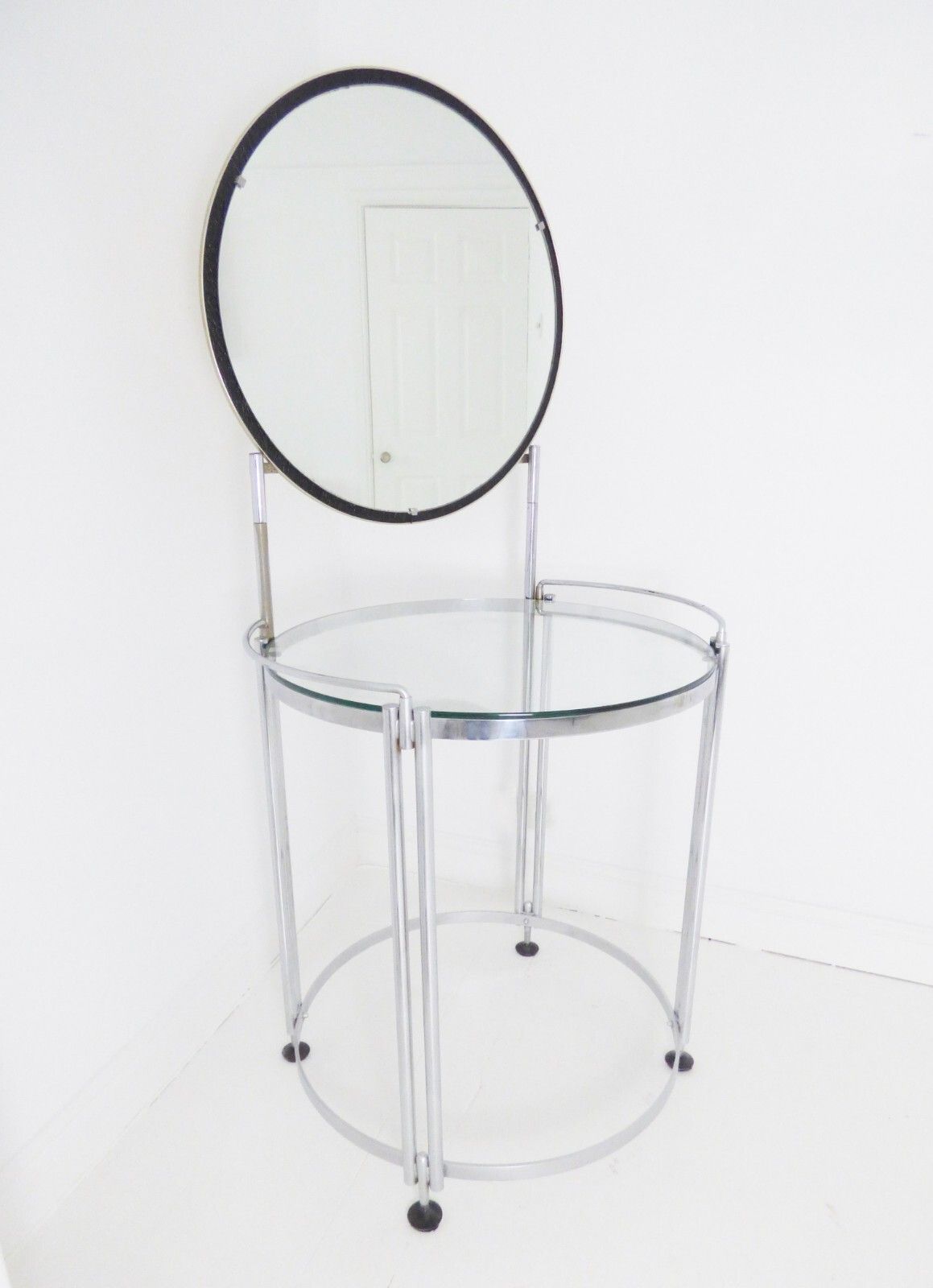 Stunning Vintage French Art Deco Chrome & Glass Vanity Dressing Table 1930's