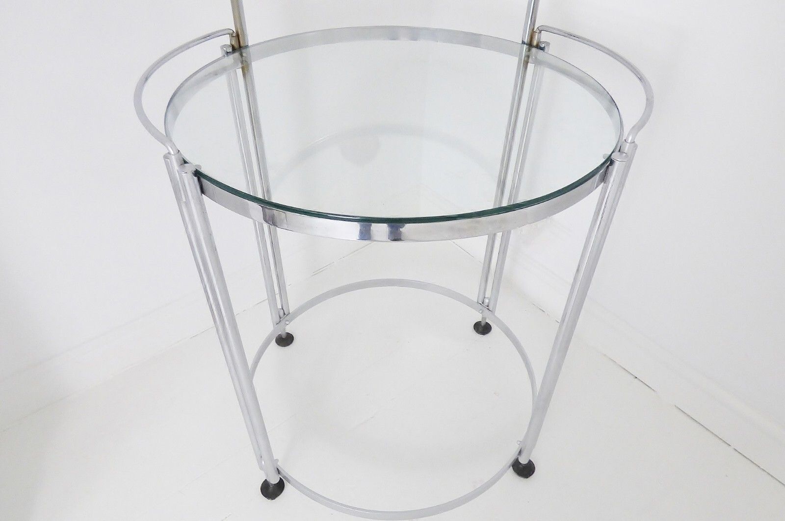 Stunning Vintage French Art Deco Chrome & Glass Vanity Dressing Table 1930's photo vinterior
