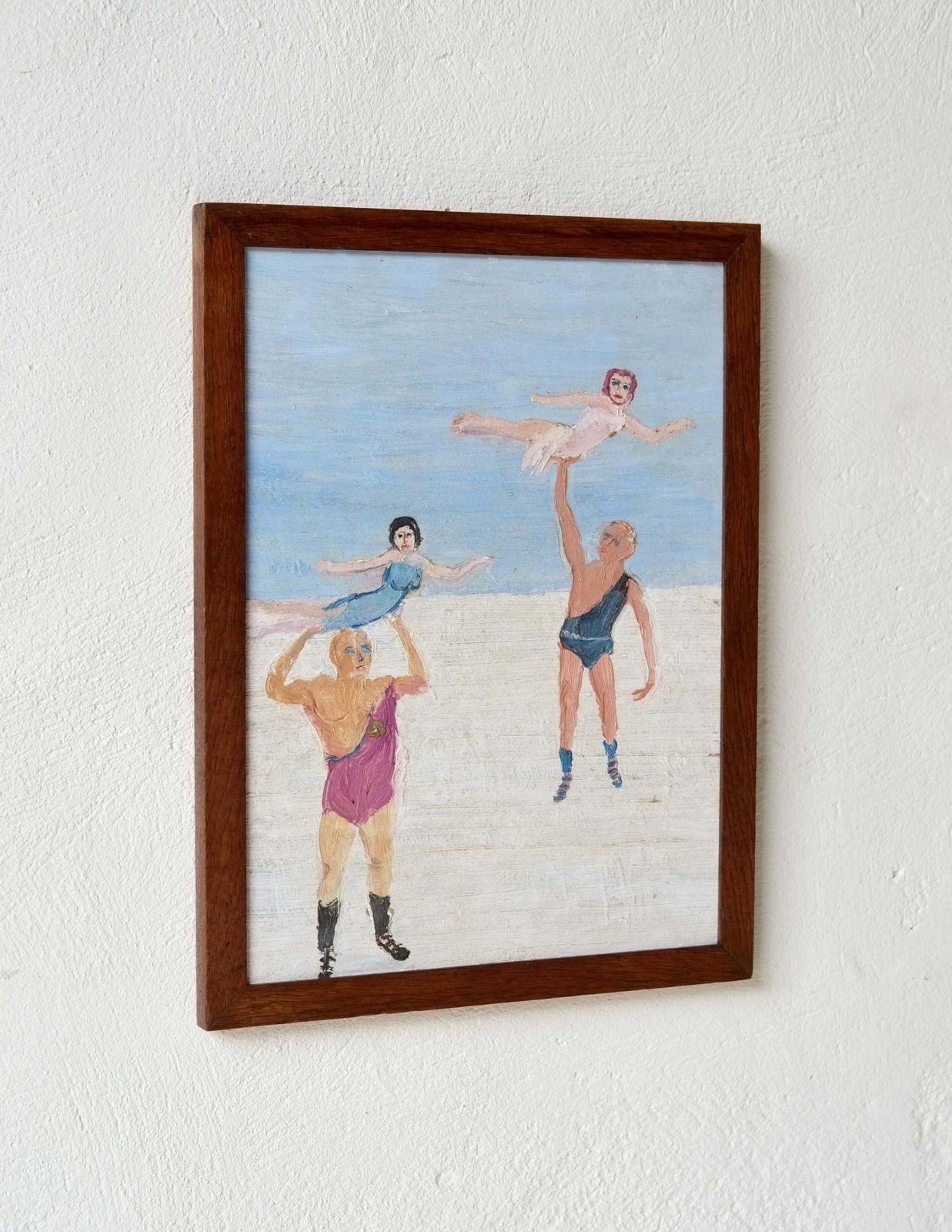 Fred Yates (1922 2008), Strongmen, Oil On Board photo 1395.0