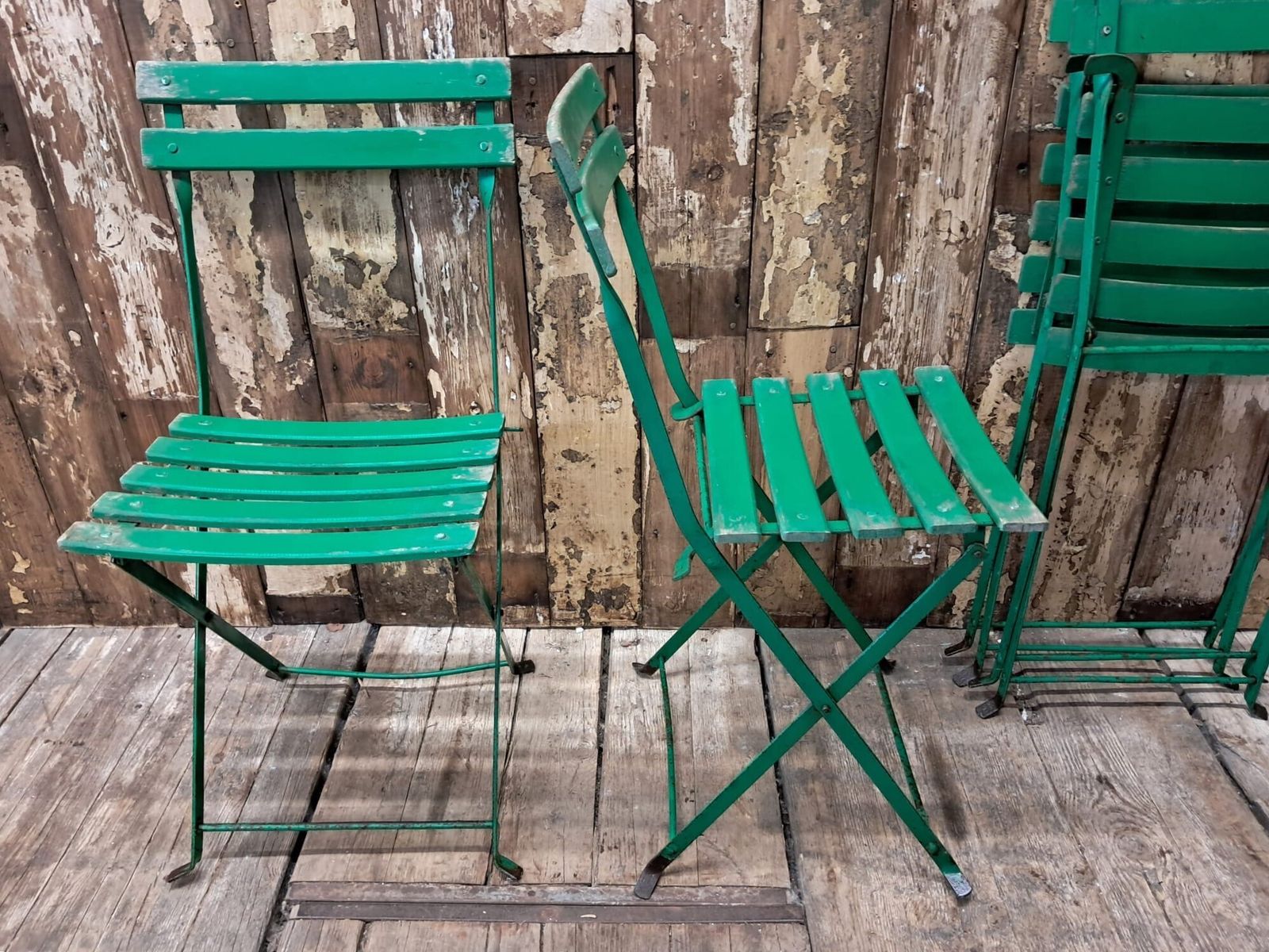 Folding Slatted Bistro Chairs photo Garden Furniture