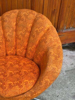 Mid Century Metal And Fabric Swivel Chairs, 1960s, Set Of 2 photo vintage