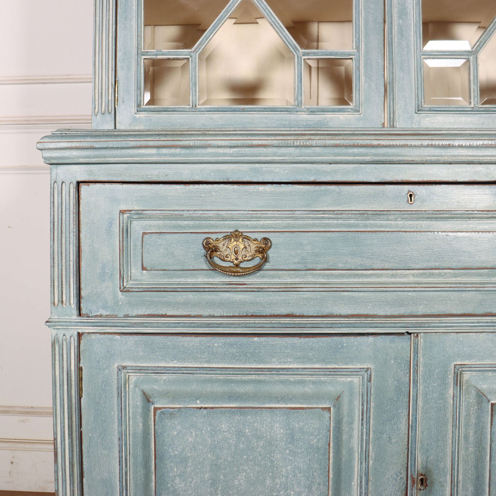 photo furniture English Painted Bookcase Secretaire